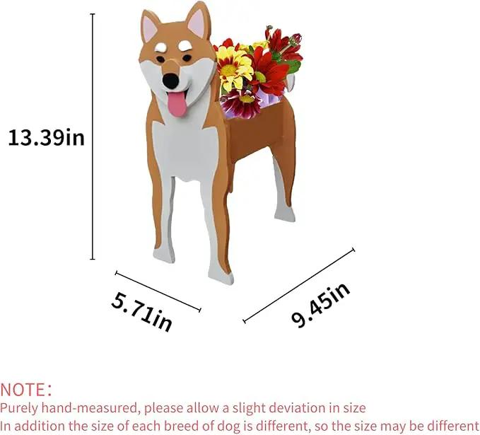 Shiba Inu Dog Planter Plant Pots,Cute Garden Dog Flower Planter,Dog Planters Birthday Gifts for Women,Office,Indoor/Outdoor Decor（9.45 * 5.71 * 12.13in） by GreenHaven Gardens