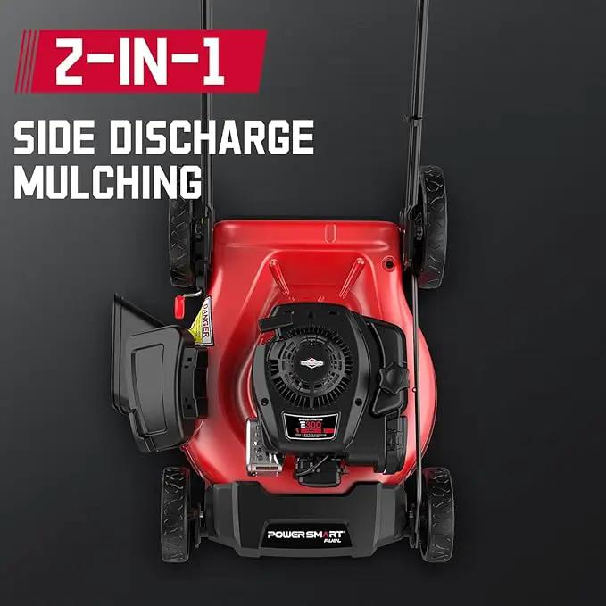 PowerSmart Gas Lawn Mower 21" with B&S 125cc Engine, 2-in-1 Mulching and Side Discharge, Easy Assembly & Lightweight, Cordless Push Lawn Mowers for Garden Yard by GreenHaven Gardens