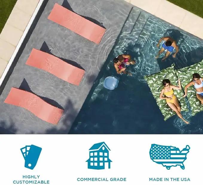 Ledge Lounger - Signature Chaise Deep - Inside Pool & Sun Shelf Lounge Chair - Designed for Deep Shelves 10”-15” - Compatible with All Pool Types - Poolside & Sun Deck Tanning - Set of 2 - White by GreenHaven Gardens
