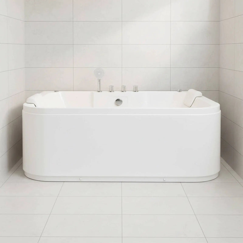 Nuvia 61-Inch 2-Person Acrylic Whirlpool Massage Bathtub With 16 Water Jets And LED Lights (SAK15780) by SAKSBY WHOLESALE