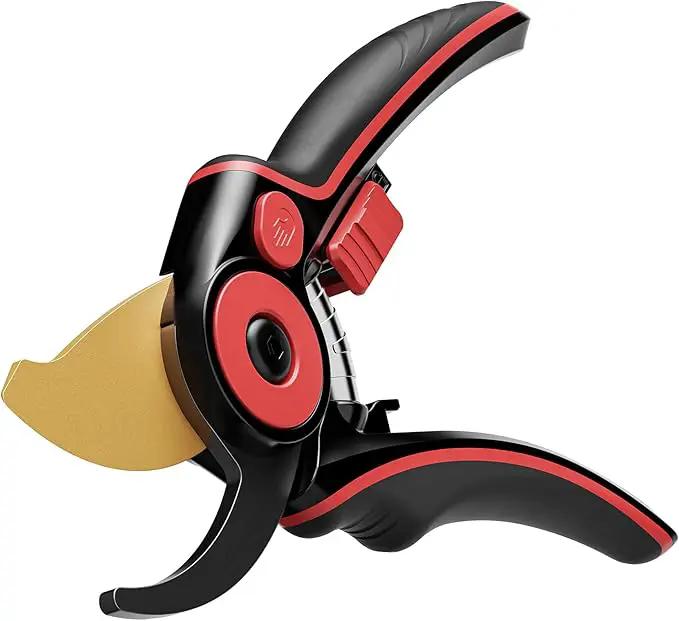 FLORA GUARD Professional Pruning Shears for Gardening, 20mm Clean Cut, SK5 Titanium-Coated Blade, Non-Stick Teflon Coating, Ergonomic TPR Handle, Garden Clippers for Men & Gardeners by GreenHaven Gardens