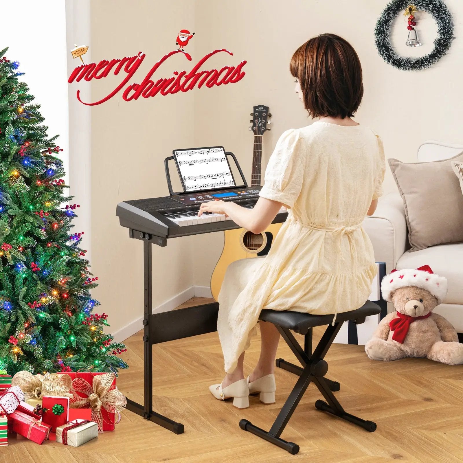 61-Key Electronic Keyboard Piano Starter Set with Stand Bench and Headphones by DirectDeals