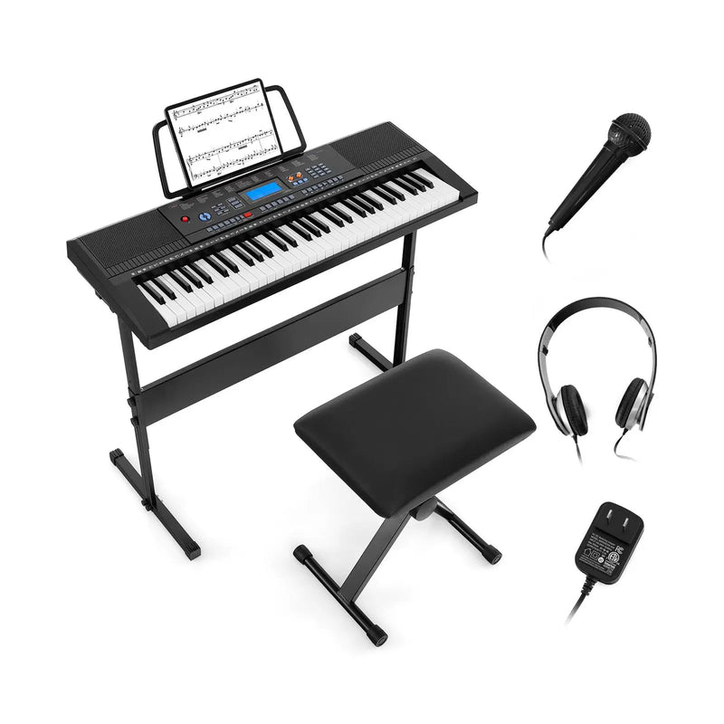 61-Key Electronic Keyboard Piano Starter Set with Stand Bench and Headphones by DirectDeals
