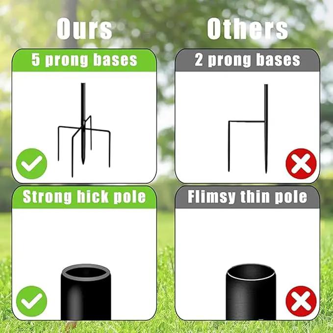 CMASTER Shepherd Hook for Outdoor, 1 Pack 92 Inch Bird Feeder Pole with 5 Prong Base Heavy Duty Adjustable Garden Hook for Hanging Plant, Hummingbird Feeder, Lantern(92 Inch) by GreenHaven Gardens