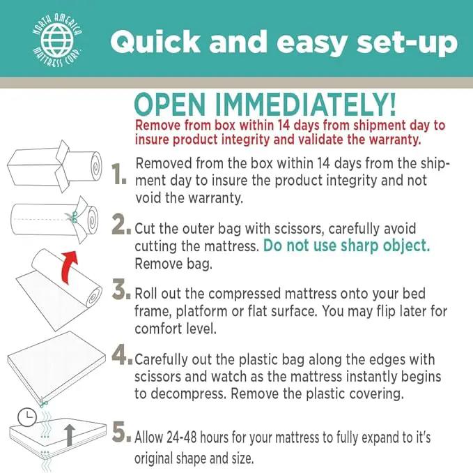 North American Mattress 6' Outdoor Picnic Bench Seat Cushion - 2 Piece Set; 72" (6ft) x 10" x 3"; Gray - Folding & Easy to Carry by GreenHaven Gardens