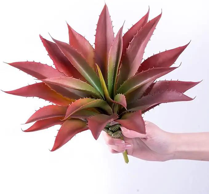 Veryhome Succulents Plants Artificial Aloe Plant, 12.5Inch Large Faux Succulents Unpotted, Premium Crafting DIY Greenery Decor for Indoor & Outdoor(Red) by GreenHaven Gardens