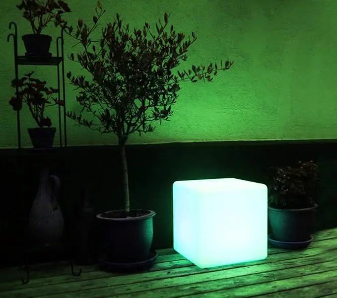 Mr.Go 12-inch Rechargeable Magic LED Light Cube Stool with Remote Control Fun Mood Lamp Soothing Night Light Decorative Lighting for Home Kids Bedside Bedroom Nightstand Nursery Pool Party by GreenHaven Gardens