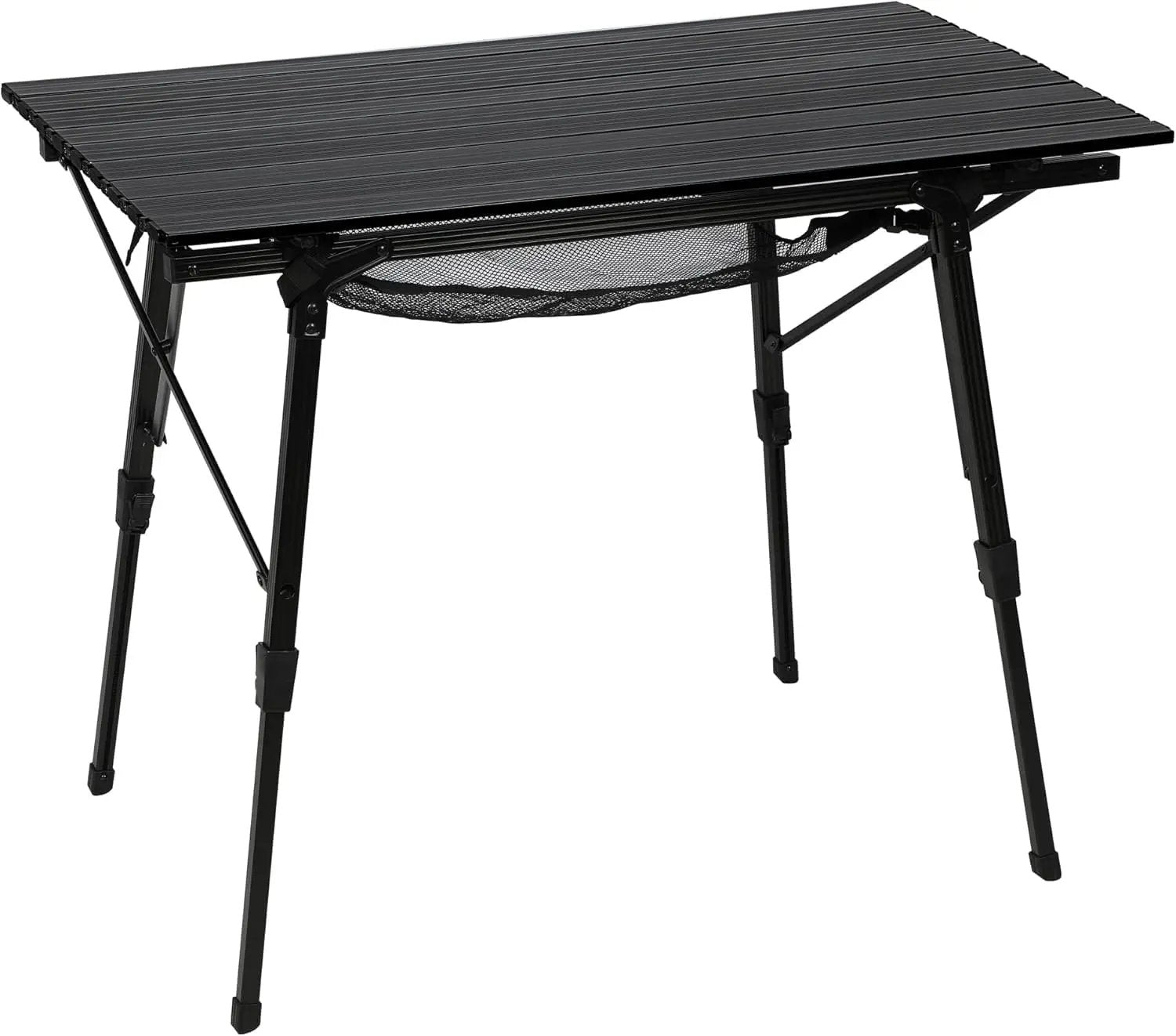 PORTAL Camping Table Foldable Portable with Adjustable Legs, Aluminum Folding Table Roll Up Table with Carrying Bag for Outdoor, Beach, Picnic, Backyards, BBQ and Party, Black by GreenHaven Gardens