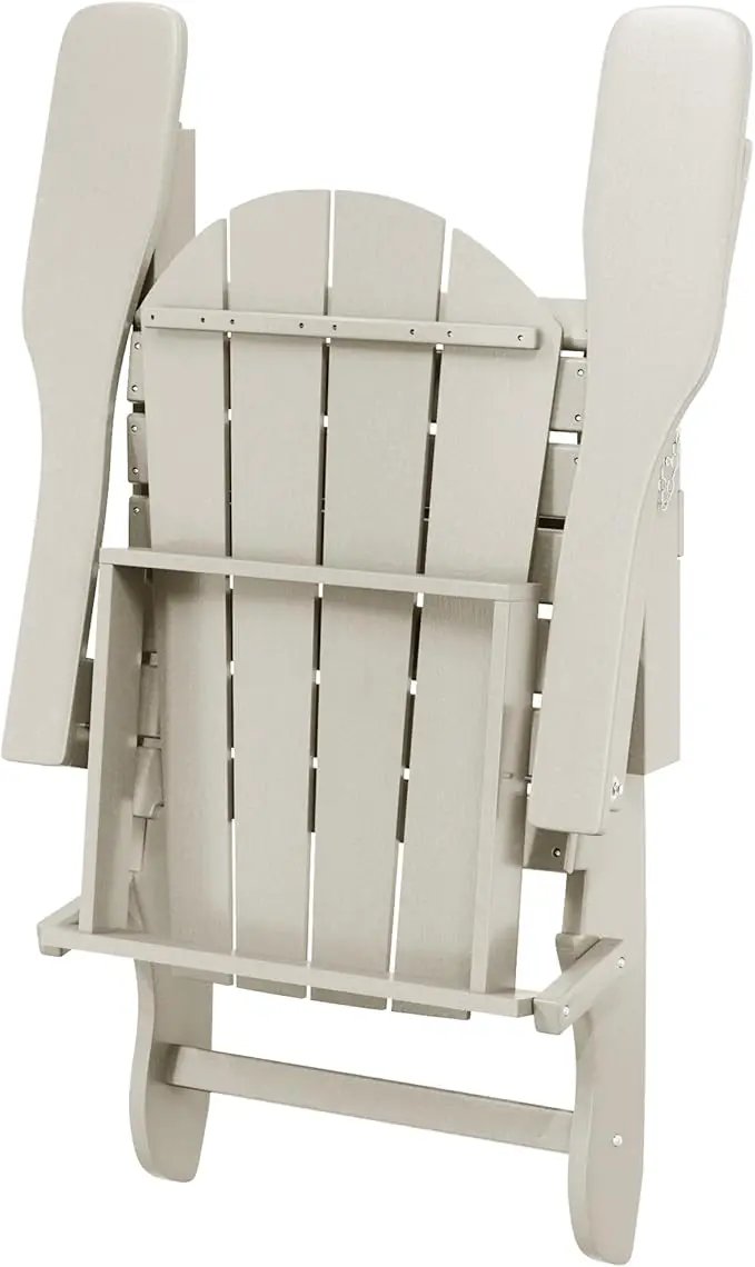 Westin Outdoors Laguna WO Home Furniture Adirondack Chair 4 PC Set Classic Outdoor Patio Folding Chair for Bon Fire Pit Lawn Backyard Beach Plastic Weather-Resistant (Sand) by GreenHaven Gardens