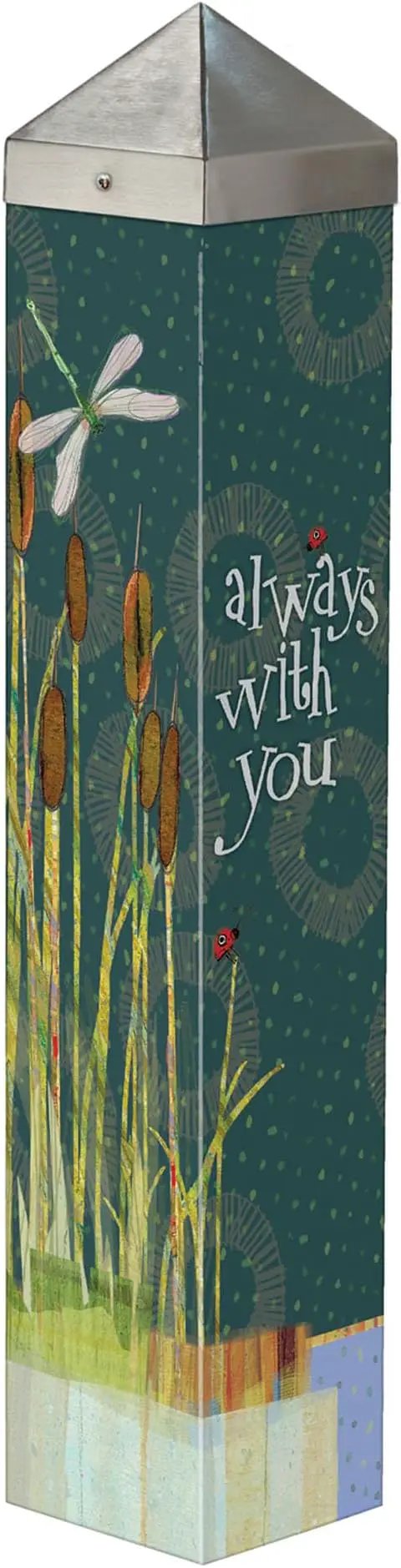 Studio M Art Pole, PVC Weather Resistant Pole with Vinyl Bowl 20 inches Tall Outdoor Decoration for Gardens, Patios, Yards, Landscaping and Birding Accessories, Always with You by GreenHaven Gardens