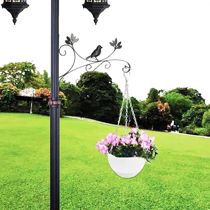 4 Pcs 8 inch Hanging Planter Pots,Self-Watering Round Hanging Basket with Water Tray and Metal Chain,Succulent Flower Plant Pot Container for Indoor Outdoor Garden Balcony Wall Decor,White by GreenHaven Gardens