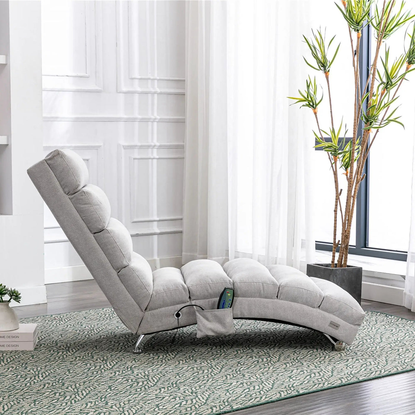 Massage Chaise Lounge Indoor With Remote Control, Ergonomic Electric Massage Lounger by Unique Piece Furniture