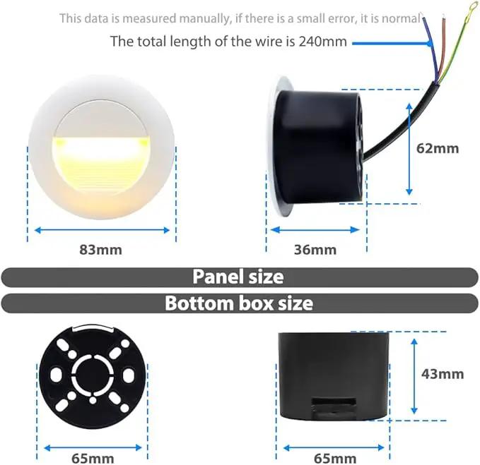6Pcs 3W LED Recessed Wall Light, Step Light Warm White 3000K, IP65 Waterproof Staircase Light Lighting lamp, Inside Outside Garden Balcony Corridor, Aluminum, 120V White by GreenHaven Gardens