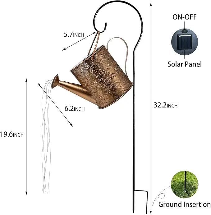Solar Lights Outdoor Garden Decor, Large Waterproof Watering Can Landscape Lights Outside Decorations for Yard Front Porch Patio Backyard Gardening Gift for Mom Grandma Women Birthday by GreenHaven Gardens