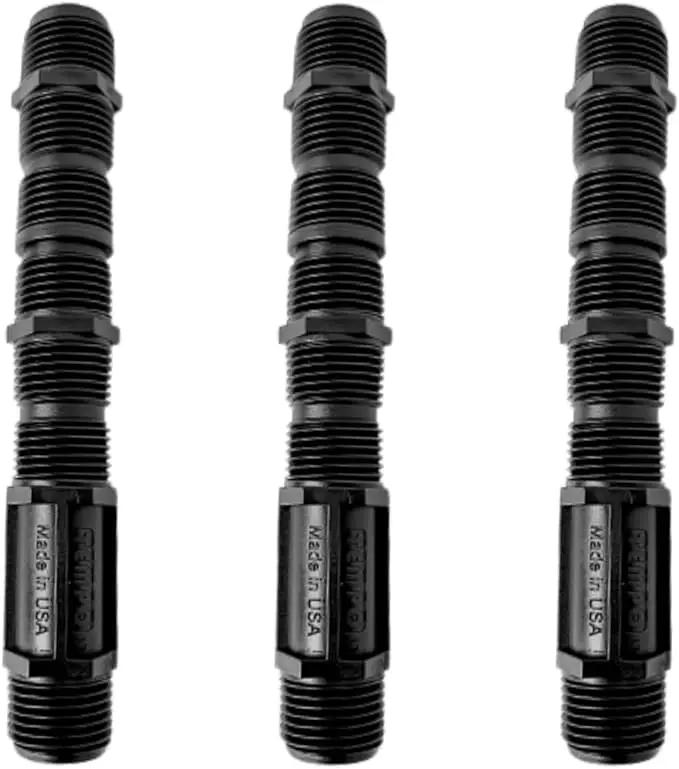 USA Made - Premium 1/2 Inch x 6 Inch MIPT Poly Cut-Off Sprinkler Height Extender Riser Nipple Adjustable Length (Fits Most Brands Orbit, Rain Bird, Hunter, Irritrol & More) (2) by GreenHaven Gardens
