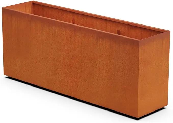 Corten Steel Planter Rectangle Outdoor Metal Garden Box Heavy Duty | Made in USA | Fully Assembled by GreenHaven Gardens