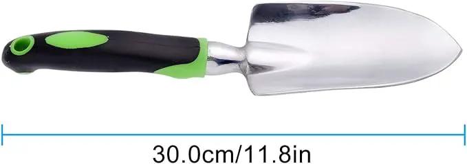 Garden Trowel - Stainless Steel - Ergonomic Grip Hand Tools Set with Soft Rubberized Non-Slip Handle for Transplanting, Weeding, Moving and Smoothing Digging & Planting by GreenHaven Gardens