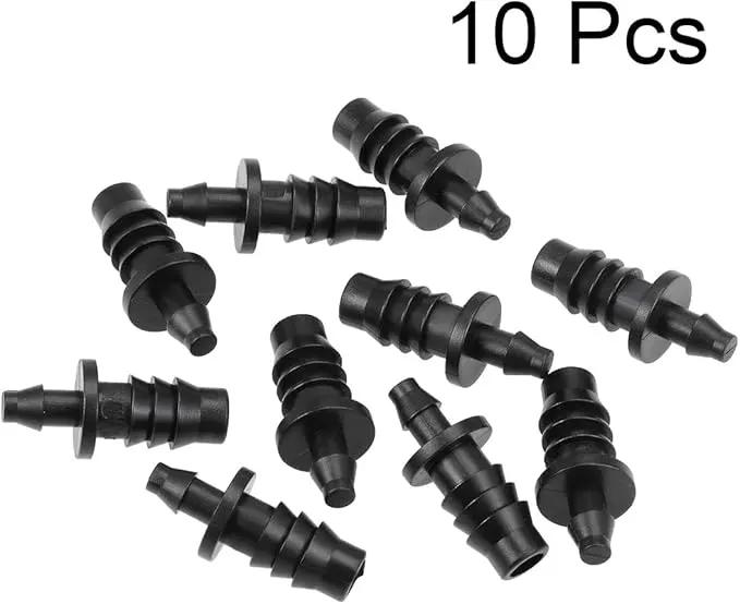 uxcell Barb Drip Pipe End Closure Cap 4mm and 8mm Inner Diameter Hose Plug Connector for Garden Agricultural Irrigation System, Plastic 10pcs by GreenHaven Gardens