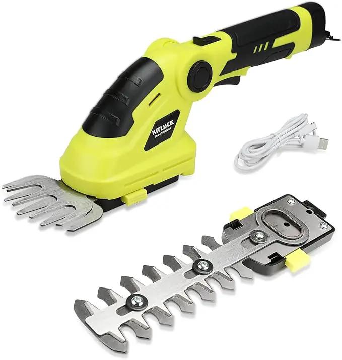 KITLUCK 8V Cordless 2-in-1 Grass Shear & Hedge Trimmer,Handheld Electric Grass Trimmer Hedge Shears/Grass Cutter Rechargeable,2000mAh Battery for Yard, Garden, Lawn Care by GreenHaven Gardens