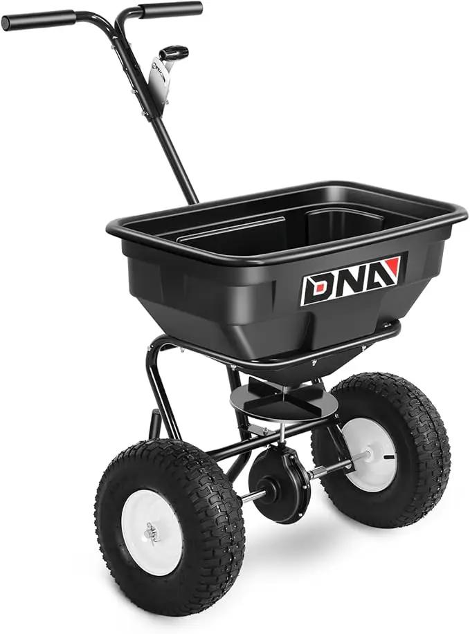 DNA MOTORING Walk Behind Push Broadcast Spreader,125 LB / 60L Capacity, Multi Use Tool for Fertilizer, Grass Seed, Salt, Ice Melt, Lawn and Garden Seeder, with Wheels, TOOLS-00611 by GreenHaven Gardens