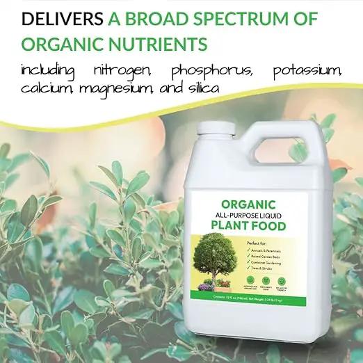 Organic All-Purpose Liquid Plant Food - Use on All Outdoor Plants: Flower Beds, Vegetable Gardens, Container Gardening | Concentrated Liquid Fertilizer Alternative (32oz, 2 Pack, Mixes to 64 Gallons) by GreenHaven Gardens