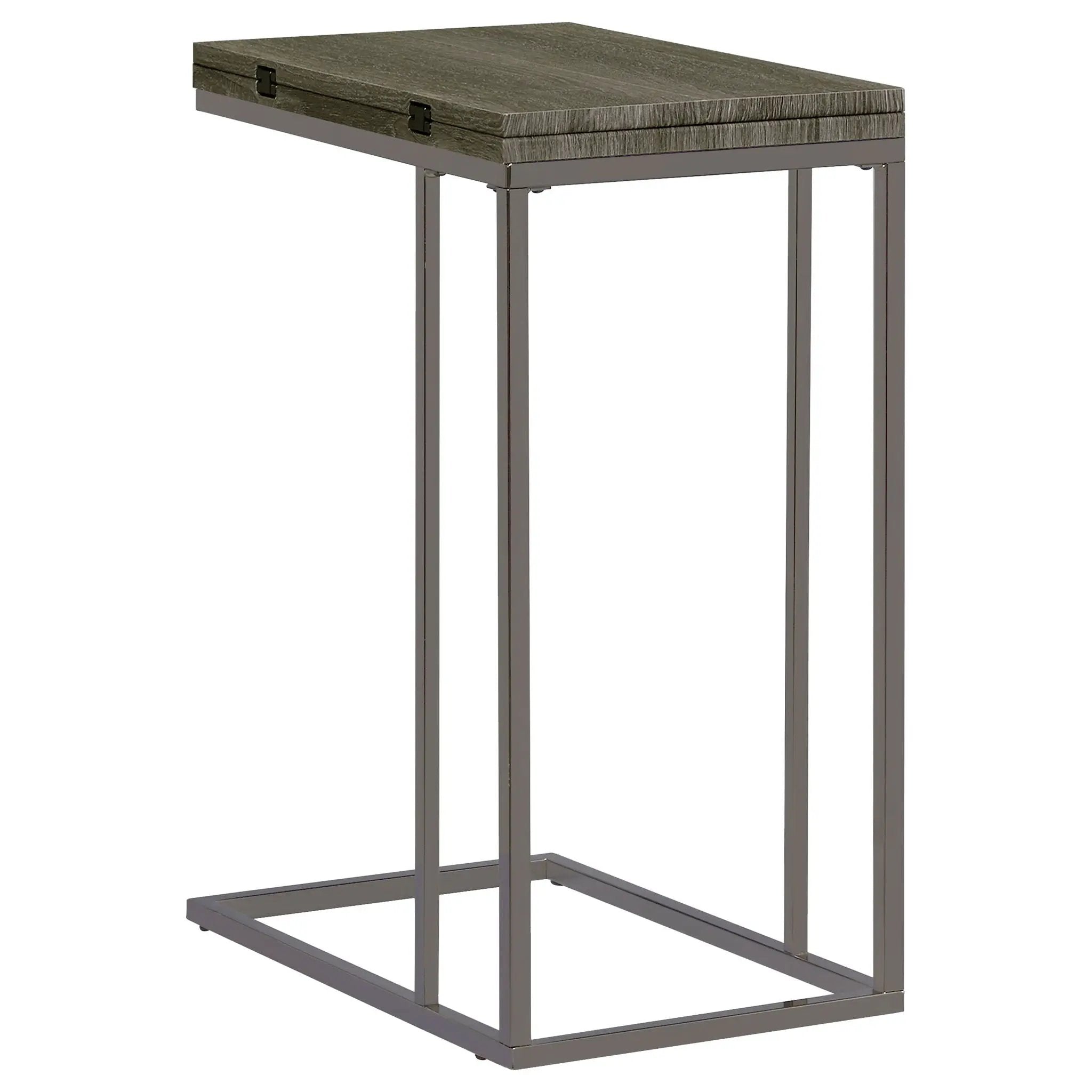 Pedro Expandable C-Shaped Sofa Side Table Weathered Grey by Unique Piece Furniture