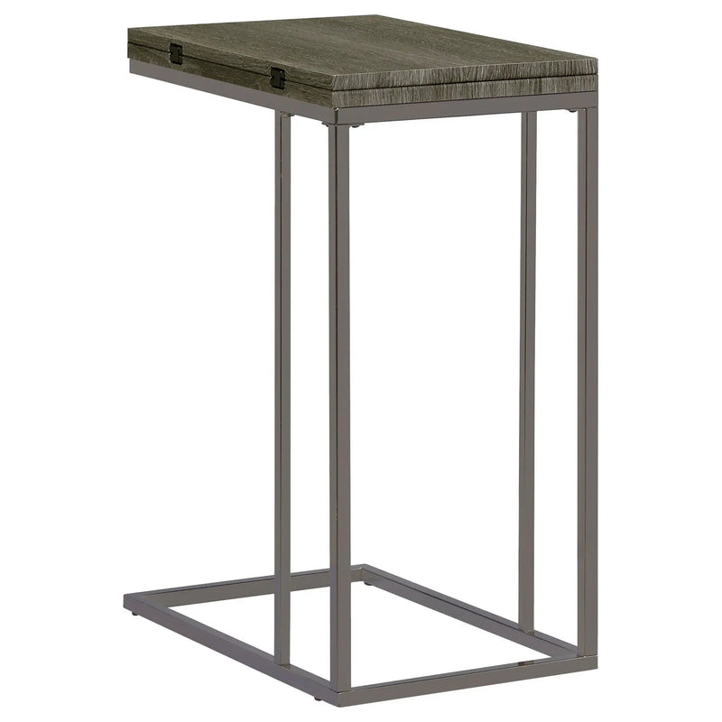 Pedro Expandable C-Shaped Sofa Side Table Weathered Grey by Unique Piece Furniture