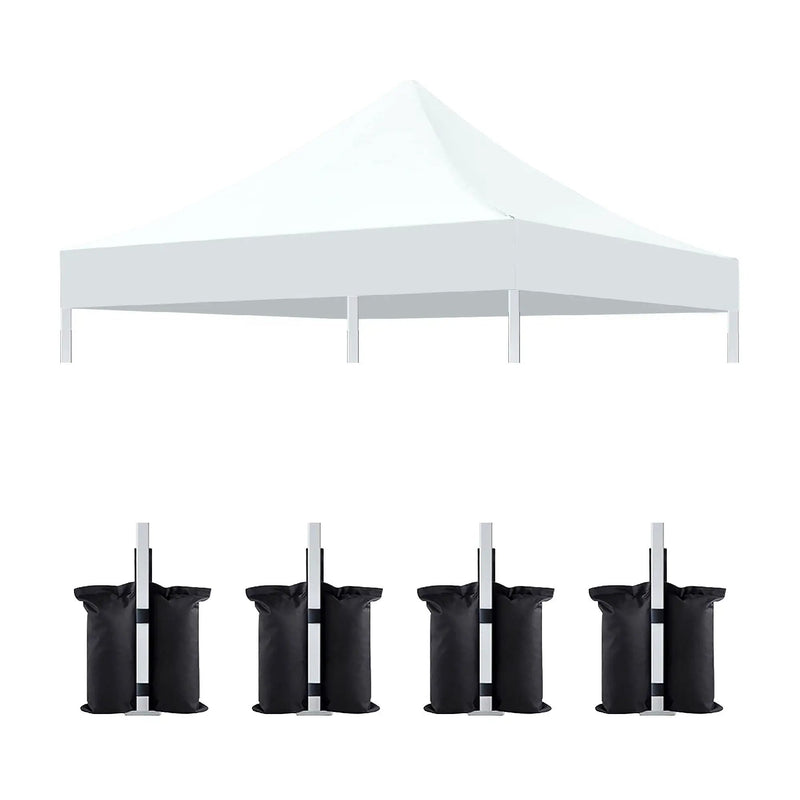 Canopy Replacement Top With 4 Pack W8 Bags, Pop Up Tent Cover Only, Frame Not Included by Unique Piece Furniture