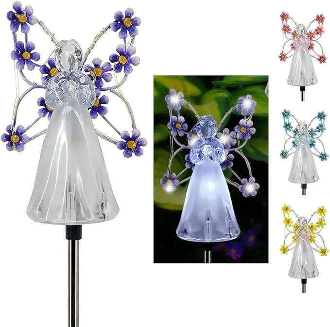 YWBL-WH 2PCS Angel Solar Lights LED Solar Garden Stake Lights Outdoor Garden Eternal Light Angel Decoration (Blue) by GreenHaven Gardens