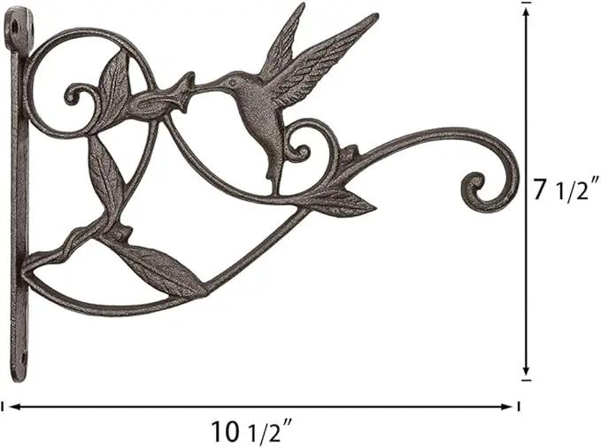 Mkono Hanging Plant Bracket Hook Iron Decorative Plant Hanger for Flower Basket Bird Feeder Wind Chime Lanterns, 1 Pack by GreenHaven Gardens