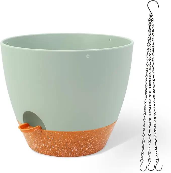GARDIFE Large Hanging Planter, 12 inch Hanging planters for Indoor. Outdoor Plants, Self Watering Plant Pot, Plant Hanger, Green by GreenHaven Gardens
