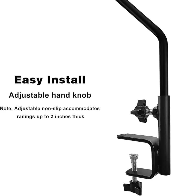 MIXXIDEA 2 Packs Heavy Duty Deck Rail Pole Deck Hook, Extensible and Adjustable Deck Hook for Hanging Bird Feeder, Plants, Suet Baskets,Wind Chimes,Lanterns by GreenHaven Gardens