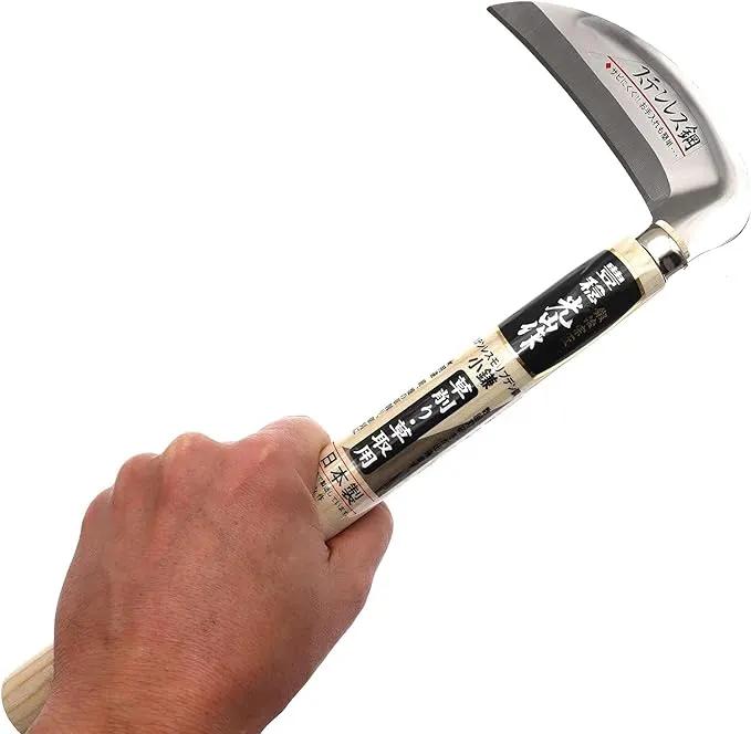 Weeding Sickle Japanese Stainless Steel Garden Tool [Made in Japan] Gardening Hand-held Weeder Hand Hoe by GreenHaven Gardens
