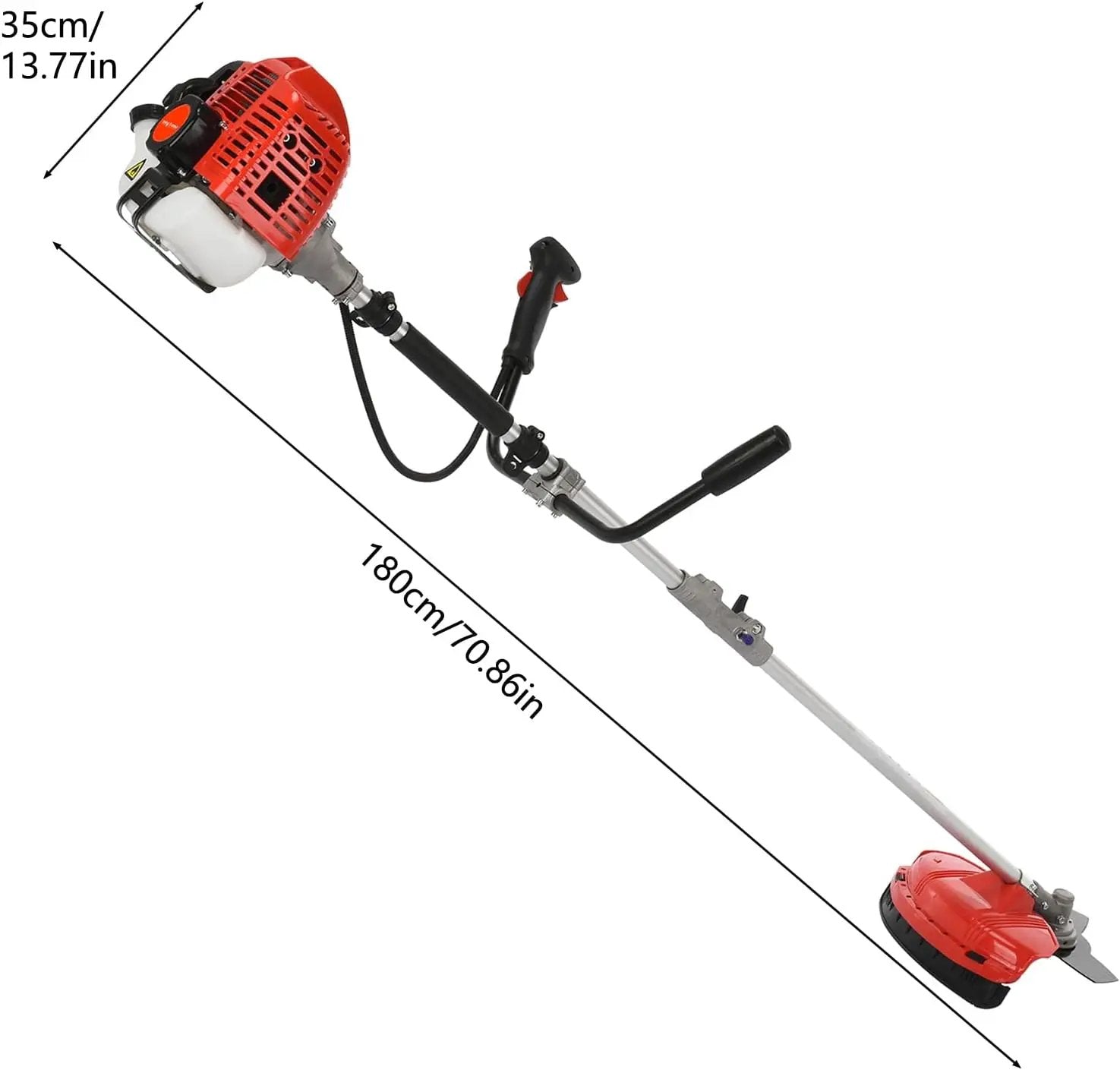 52cc Gas Grass Trimmer, 2 in 1 Petrol Weed Eater, 2-Stroke Weed Whacker Cordless, Backpack Brush Trimmer Garden Tools Red by GreenHaven Gardens