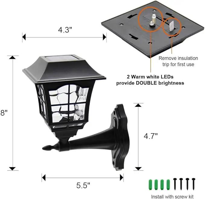 MAGGIFT 4 Pack Solar Wall Lantern Outdoor Playhouse Lights Waterproof 15 Lumens Solar Wall Sconce Light Fixture with Wall Mount Kit for Storage Shed Fence Garden Decor by GreenHaven Gardens