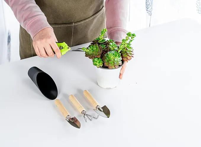 5Pcs Succulent Tools Mini Garden Small Gardening Tools Indoor, Pruning Shear Gardening Scissors, Hand kit for Bonsai, Cactus, Fairy, Houseplant of Transplanting, Repotting, Seedling Soil by GreenHaven Gardens