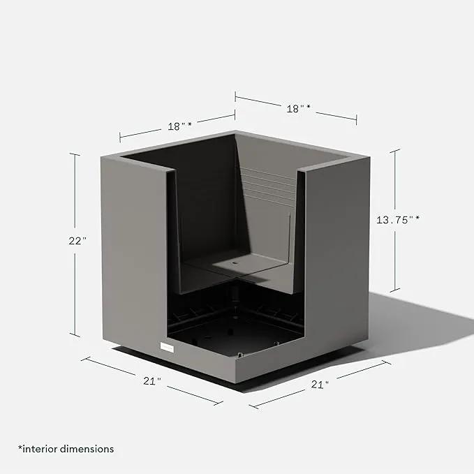 Veradek Block Series Cube Plastic Planter - Large Square Planter for Indoor or Outdoor Patio/Garden | Durable All-Weather Use with Drainage Holes | Modern Décor for Tall Plants, Trees, Flowers by GreenHaven Gardens
