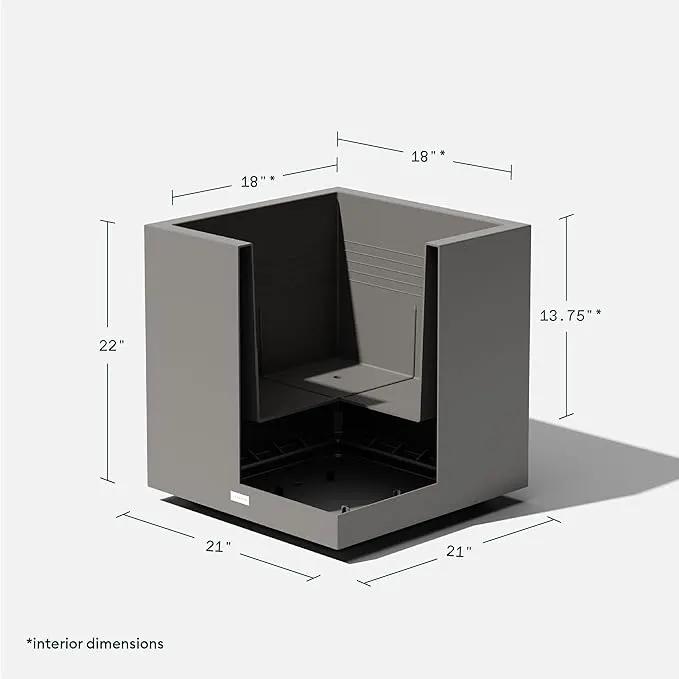 Veradek Block Series Cube Plastic Planter - Large Square Planter for Indoor or Outdoor Patio/Garden | Durable All-Weather Use with Drainage Holes | Modern Décor for Tall Plants, Trees, Flowers by GreenHaven Gardens