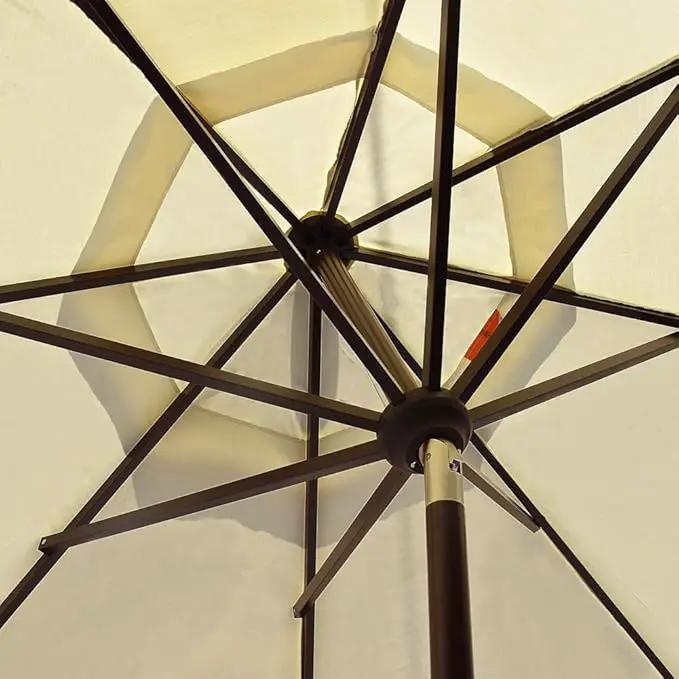 EliteShade USA 10-Year-Non-Fading 10Ft Market Umbrella Patio Umbrella Outdoor Table Umbrella with Ventilation, Natural by GreenHaven Gardens