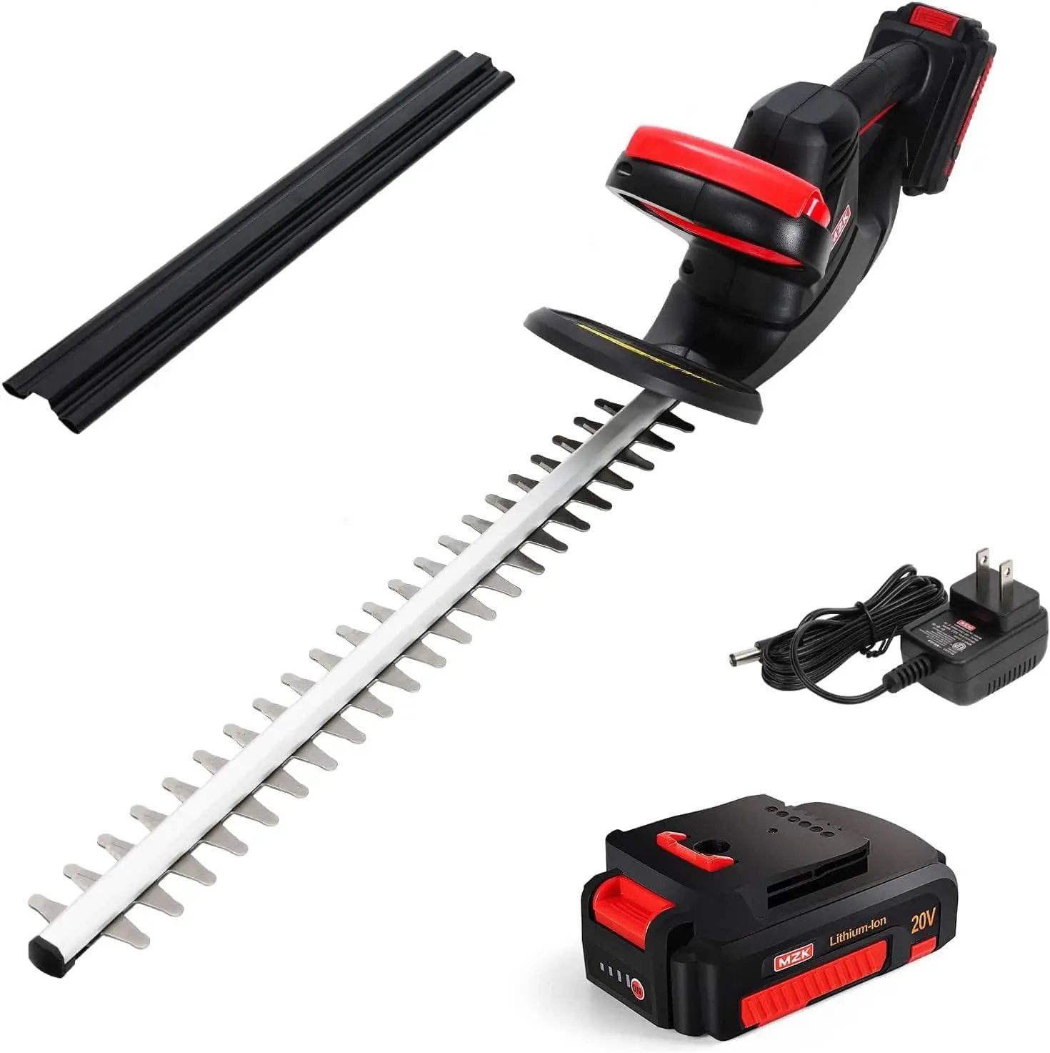 MZK 22'' Cordless Hedge Trimmer, 20V Bush Trimmer, Handheld Hedge Cutter, Grass Shrub Trimmer, Lightweight & Compact Trimmer(Battery & Charger Included) by GreenHaven Gardens