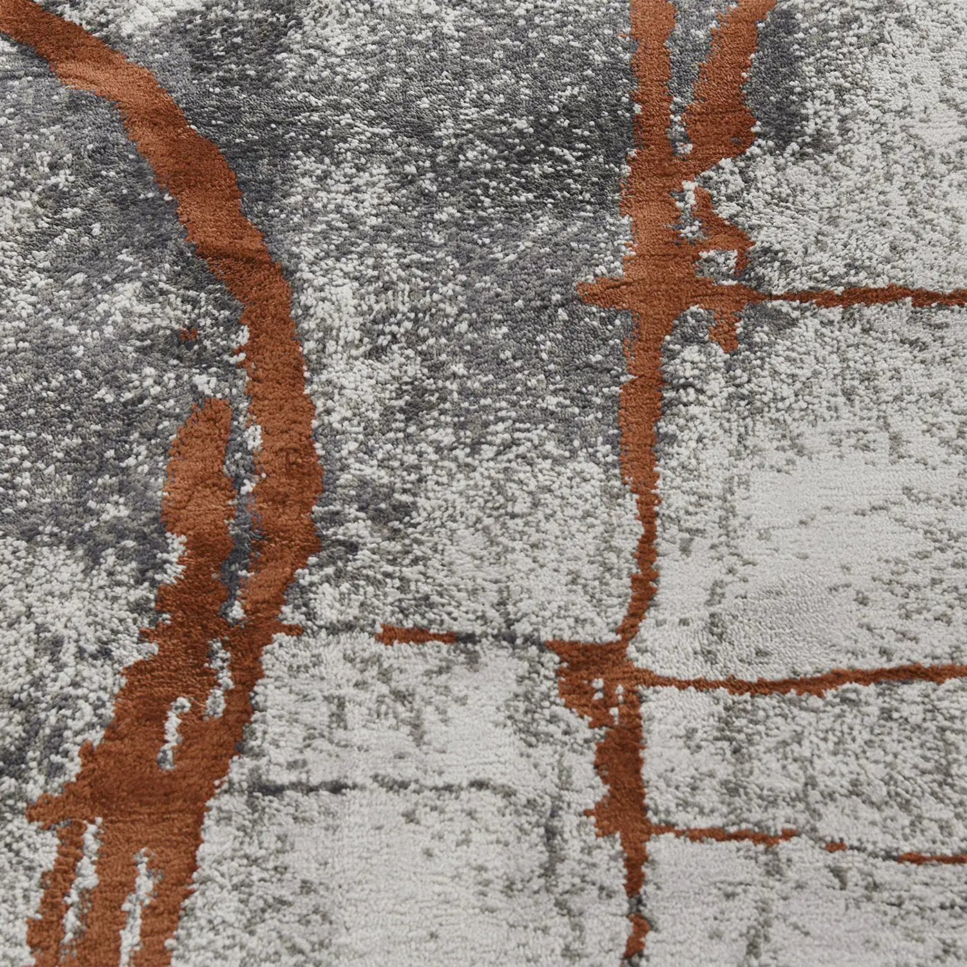 Quarry - 5' X 6.5' Abstract Area Rug - Gray / Orange by Unique Piece Furniture