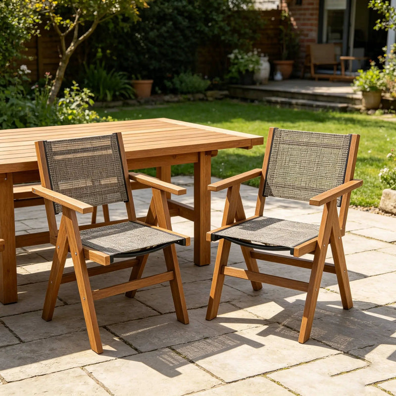 2 Piece HIPS Outdoor Dining Chair Perfect For Patio Meal Togethers & Garden Brunch Relaxation Moments by HouseOfZazla
