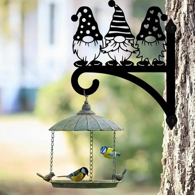 peacoblue Iron Plant Hangers Hooks for Outdoor Indoor Hanging Plants Flower Fern Pots, Lantern, Bird Feeder, 12”x14”Gnome Weather Resistant Metal Wall Brackets Holder for Porch, Garden, House(Gnome) by GreenHaven Gardens