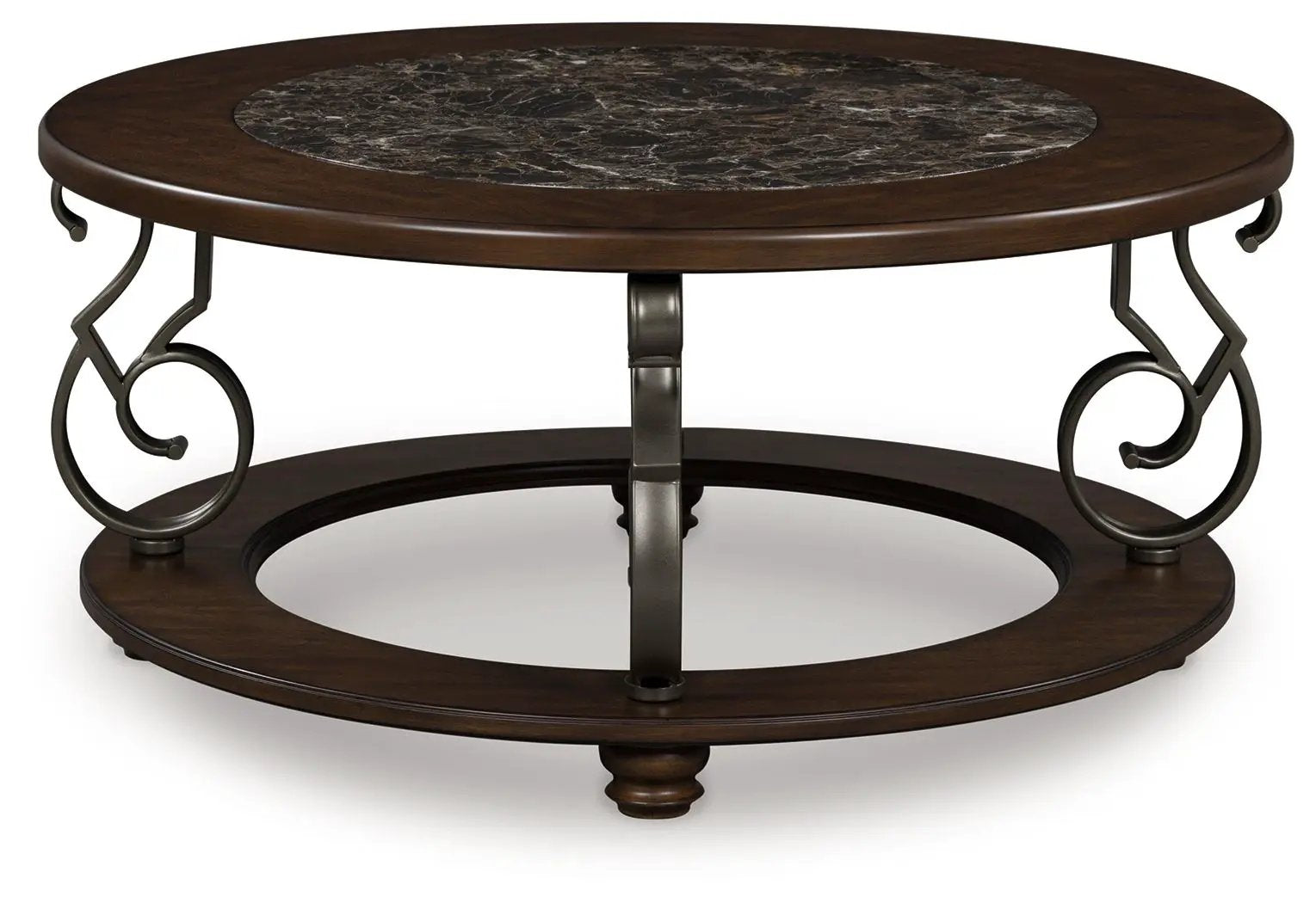 Frallyn - Round Cocktail Table - Dark Brown by Unique Piece Furniture