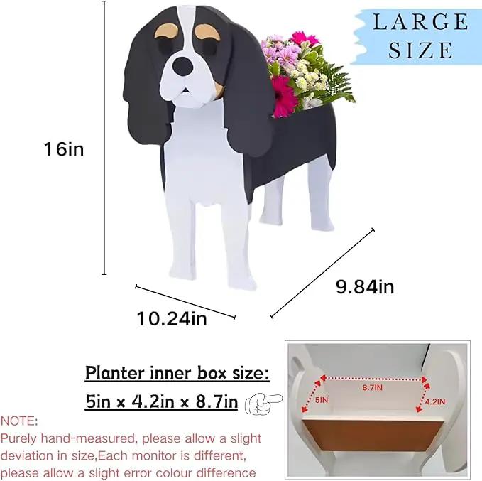 Cavalier King Charles Spaniel Dog Planter Plant Pots,Cute Garden Dog Flower Planter,Large Dog Planters Birthday Gifts for Women,Office,Indoor/Outdoor Decor(9.84 * 10.24 * 16in) by GreenHaven Gardens