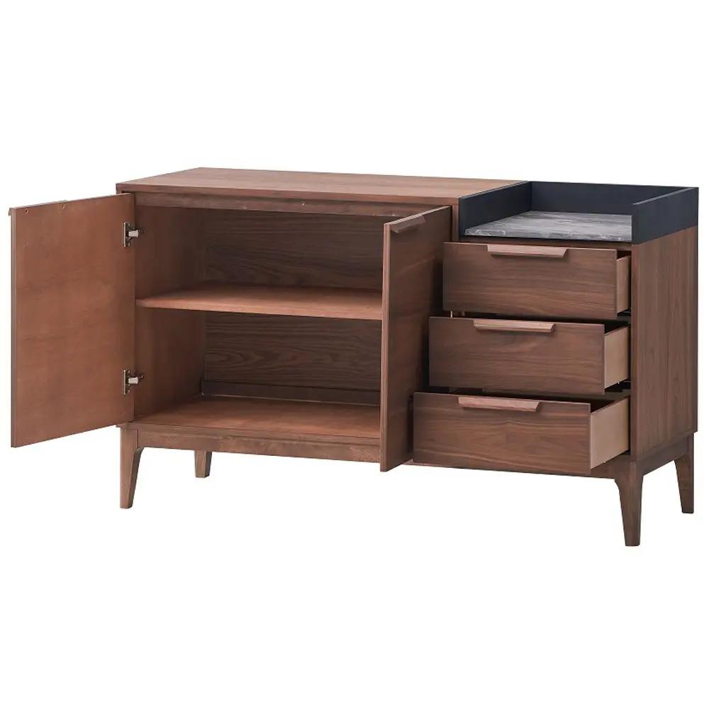 Bevis - Server - Green Fabric & Walnut by Unique Piece Furniture