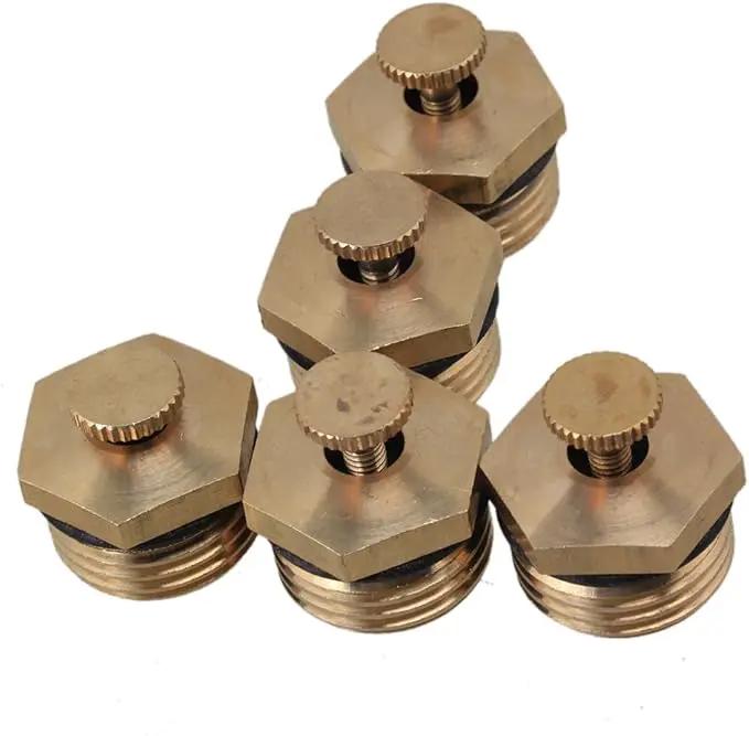 5pcs Brass 1/2" Male Thread Adjustable Misting Nozzles Irrigation Golden by GreenHaven Gardens