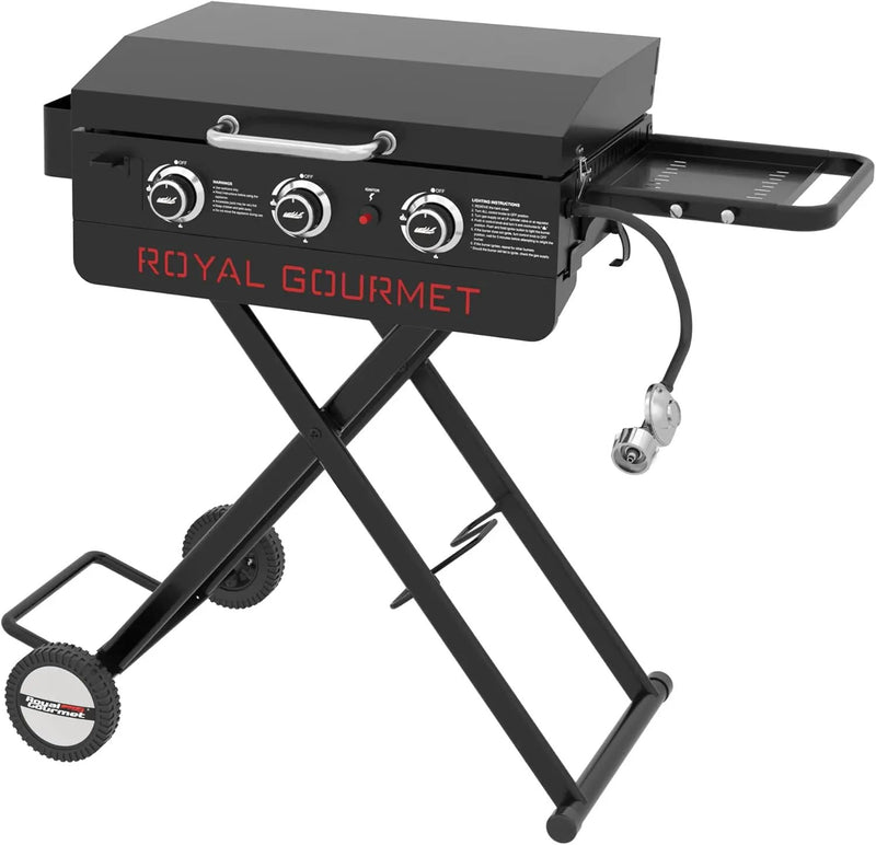 Royal Gourmet PD3001 3-Burner Propane Gas Griddle with Collapsible Stand, 23-Inch Portable Griddle with Side Table & 314 Sq. In. Cooking Area for Camping, Tailgating, Backyard & Patio, Black by GreenHaven Gardens