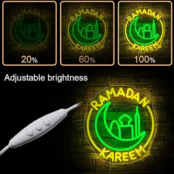 Ramadan Kareem Neon Sign Ramadan Decoration Neon Signs for Wall Decor Dimmable Ramadan Mubarak Neon Lights LED Light Up Sign for Islamic Bedroom Living Room Ramadan Celebration Gift Muslim Party by GreenHaven Gardens