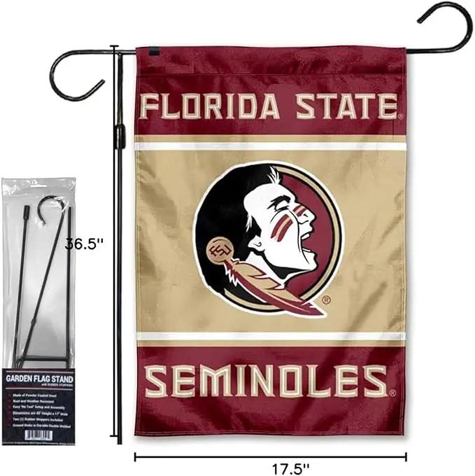 Florida State Seminoles Garden Banner Flag with Flag Pole Stand Set by GreenHaven Gardens